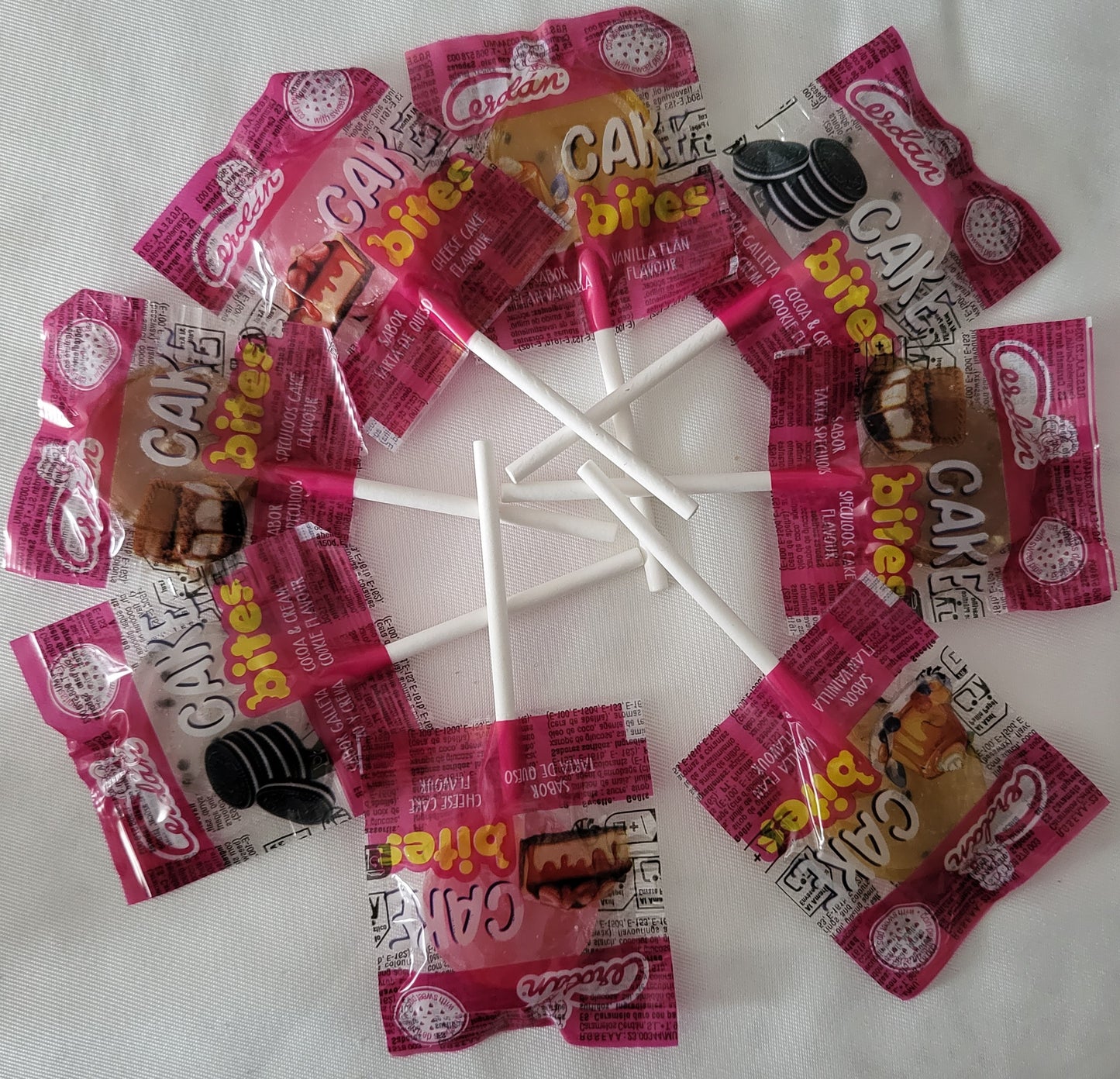 Bonbons cerdan sucettes gouts gâteaux par 4 1,20 €