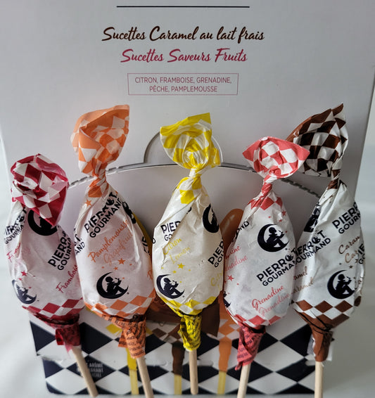 Bonbons sucettes pierrot gourmant 2 sucettes